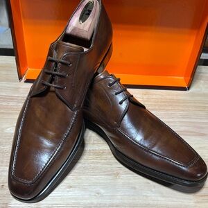 Magnanni Men’s Brown Leather Apron Toe Derby Shoes US Sz 11M Made In Spain 🇪🇸
